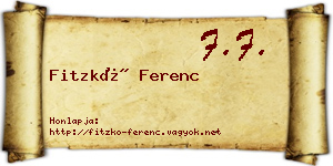 Fitzkó Ferenc névjegykártya