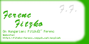 ferenc fitzko business card